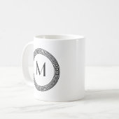 Mug Monogramme principal grec de conception (Devant gauche)