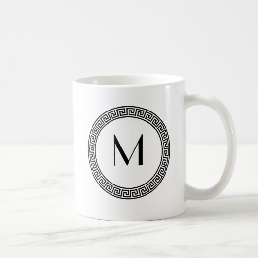 Mug Monogramme principal grec de conception (Droite)