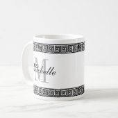 Mug Monogramme principal grec de coutume de frontière (Devant gauche)