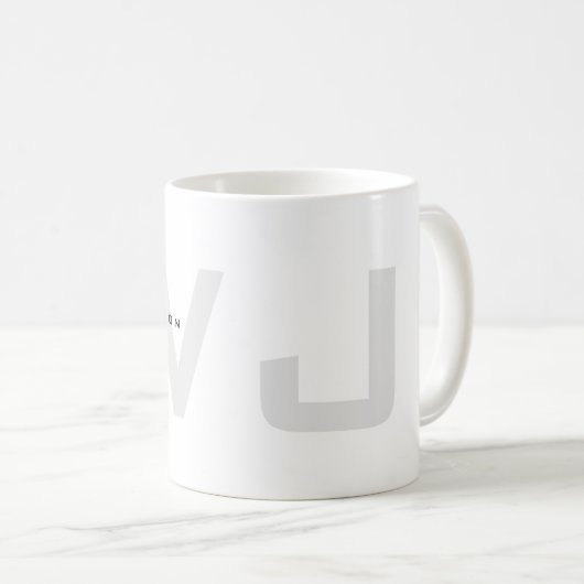 Mug Monogramme professionnel d'architecte noir et (Devant droit)