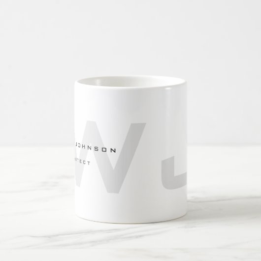 Mug Monogramme professionnel d'architecte noir et (Centre)