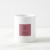 Mug Monogramme professionnel moderne Rose clair or bla (Centre)
