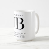 Mug Monogramme Professionnel Noir Blanc (Devant droit)