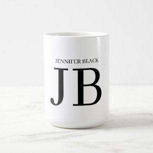 Mug Monogramme Professionnel Noir Blanc