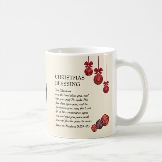 Mug Monogramme QUE LE SEIGNEUR VOUS BÉNISSE | Noël (Droite)