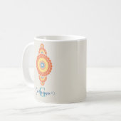 Mug Monogramme Radiant Aegean Été Ornemental Mandala (Devant gauche)