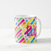 Mug Monogramme Rainbow Diagonal Lines Motif Pop Art (Devant droit)