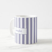 Mug Monogramme Rayure Violet Clair (Devant gauche)