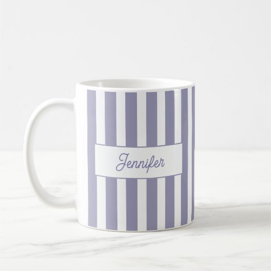 Mug Monogramme Rayure Violet Clair (Gauche)
