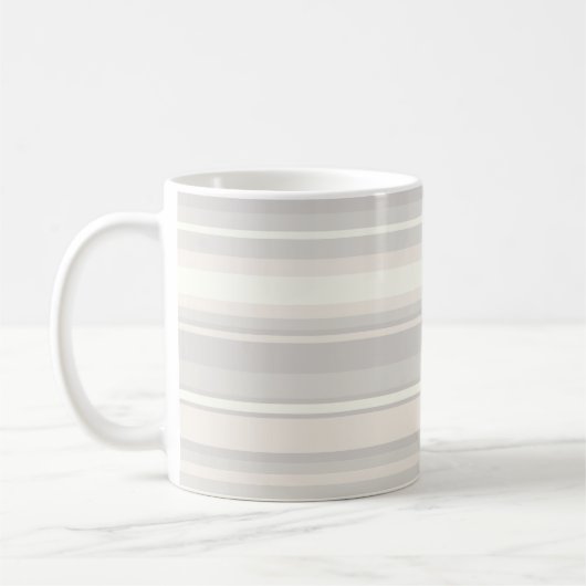 Mug Monogramme rayures beiges (Gauche)