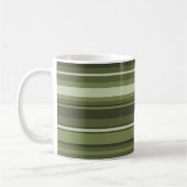 Mug Monogramme rayures vert olive (Gauche)
