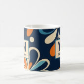 Mug Monogramme rétro cadeau de marguerite turquoise du (Centre)