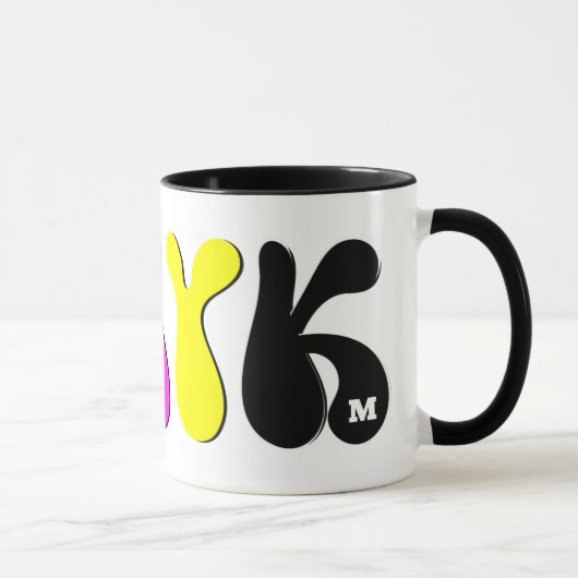 Mug Monogramme rétro Funky CMYK (Droite)