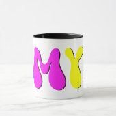 Mug Monogramme rétro Funky CMYK (Centre)