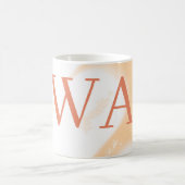 Mug Monogramme rétro gras blanc orange pêche pastel (Centre)