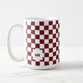 Mug Monogramme Retro Moderne À damiers Motif Personnal (Gauche)