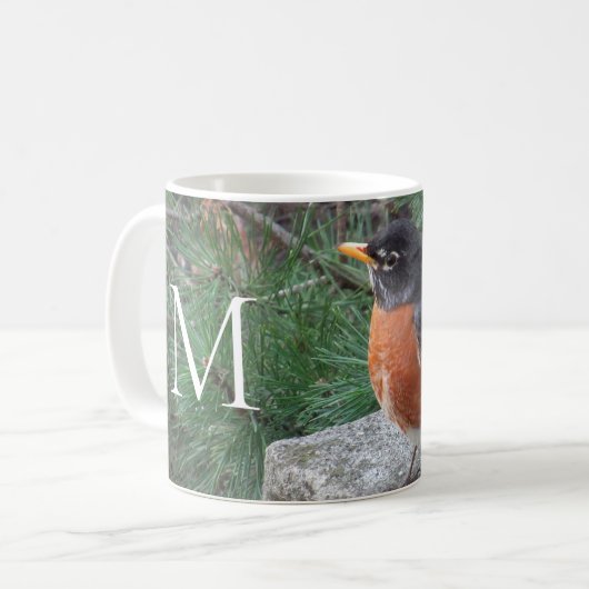 Mug Monogramme Robin Photo (Devant gauche)