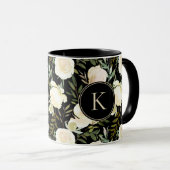 Mug Monogramme romantique Vanille Florale Aquarelle ve (Devant droit)