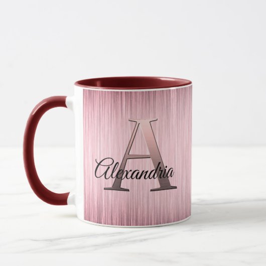 Mug Monogramme rose (Gauche)
