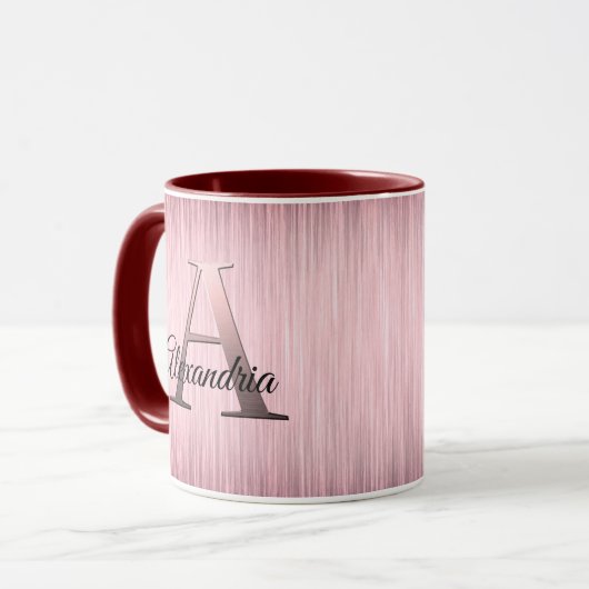 Mug Monogramme rose (Devant gauche)