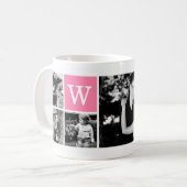 Mug Monogramme rose 5 Modèles photo (Devant gauche)