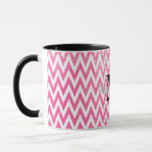 Mug Monogramme rose blanc Chevron (Gauche)