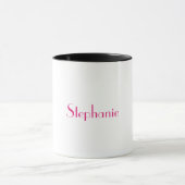 Mug Monogramme Rose Blanc Personnalisé Nom Fête Favori (Centre)