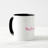 Monogramme Rose Blanc Personnalisé Nom Fête Favori