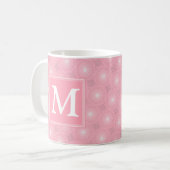Mug Monogramme rose cercles motif (Devant gauche)