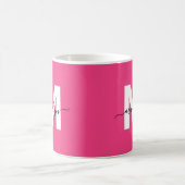 Mug Monogramme Rose Chaud Moderne (Centre)