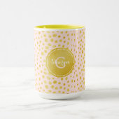 Mug Monogramme rose chic d'impression de guépard de (Centre)