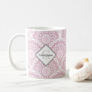 Mug Monogramme Rose Confetti Lace Dot Mandala Deco