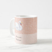 Mug Monogramme Rose  de princesse de cygne Parties sci (Devant gauche)