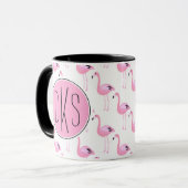 Mug Monogramme rose des Flamants roses | (Devant gauche)