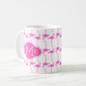 Mug Monogramme rose du motif | de Flamant rose (Devant gauche)