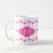 Mug Monogramme rose du motif | de Flamant rose (Gauche)