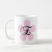 Mug Monogramme rose E de fleur (Gauche)