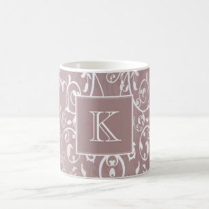 Mug Monogramme rose Élégant