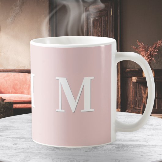 Mug Monogramme Rose Élégant