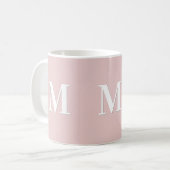 Mug Monogramme Rose Élégant (Devant gauche)