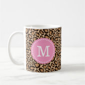 Mug Monogramme rose et Empreinte de léopard personnali (Gauche)