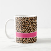 Mug Monogramme rose et Empreinte de léopard personnali (Gauche)