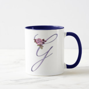 Mug Monogramme rose G de roses