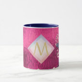 Mug Monogramme rose métallique Rosegold Marine Parties (Centre)