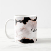 Mug Monogramme Rose Parties scintillant or Agate noir  (Gauche)