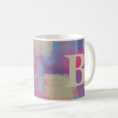 Mug Monogramme rose pastel (Devant droit)
