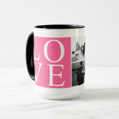 Mug Monogramme rose Photo Collage Love (Devant gauche)