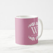 Mug Monogramme rose Rose antique (Devant droit)