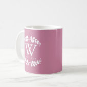 Mug Monogramme rose Rose antique (Devant gauche)