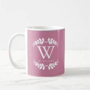 Mug Monogramme rose Rose antique